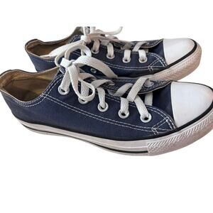 Ladies Womens Size 6 Converse All Stars Sneakers Navy Blue White Shoes